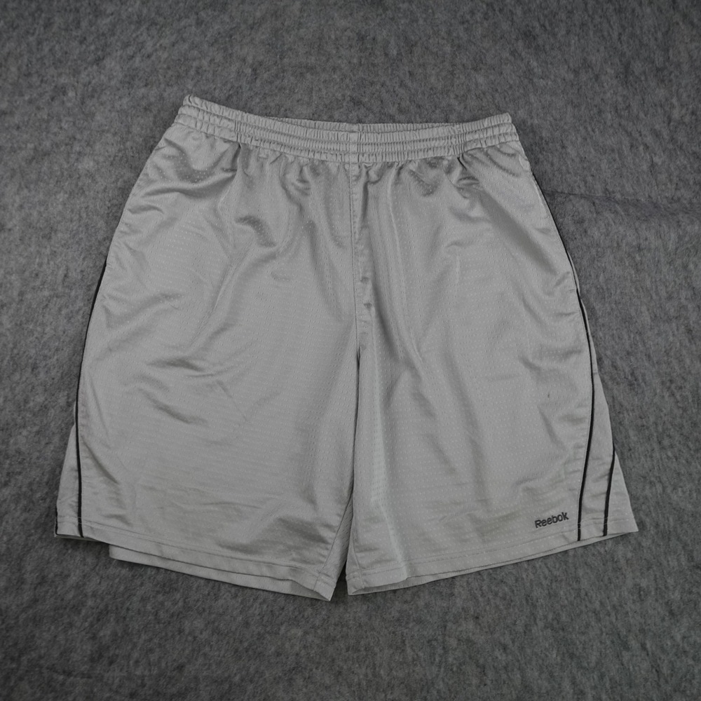 Reebok Shorts Men Extra Large Gray Mesh Athletic Basketball Active Gym Training